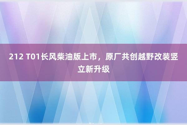 212 T01长风柴油版上市，原厂共创越野改装竖立新升级